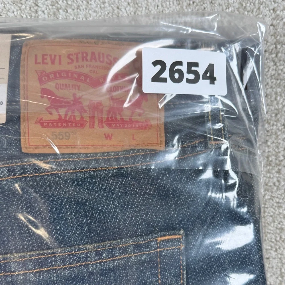 NEW Levi's 559 Mens 54x30 Relaxed Straight Leg Denim Blue Jeans